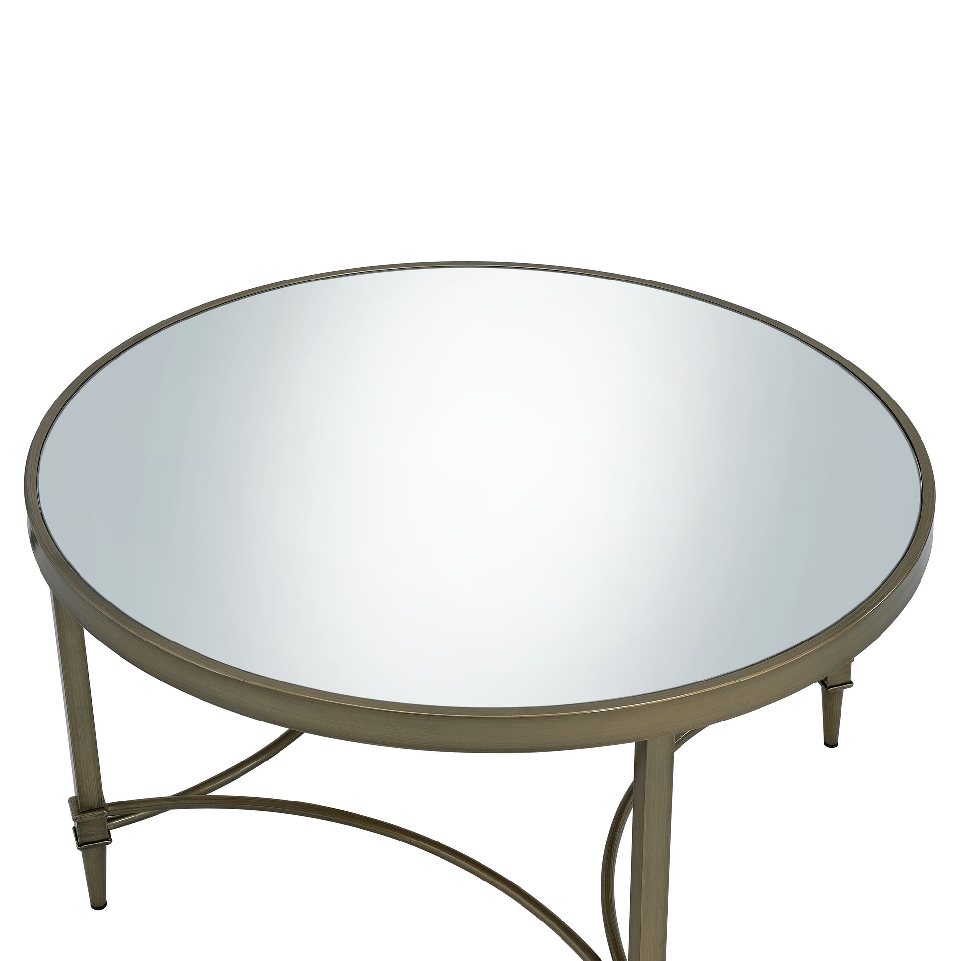 Aditya Mirrored & Antique Brass Finish Coffee Table FredCo