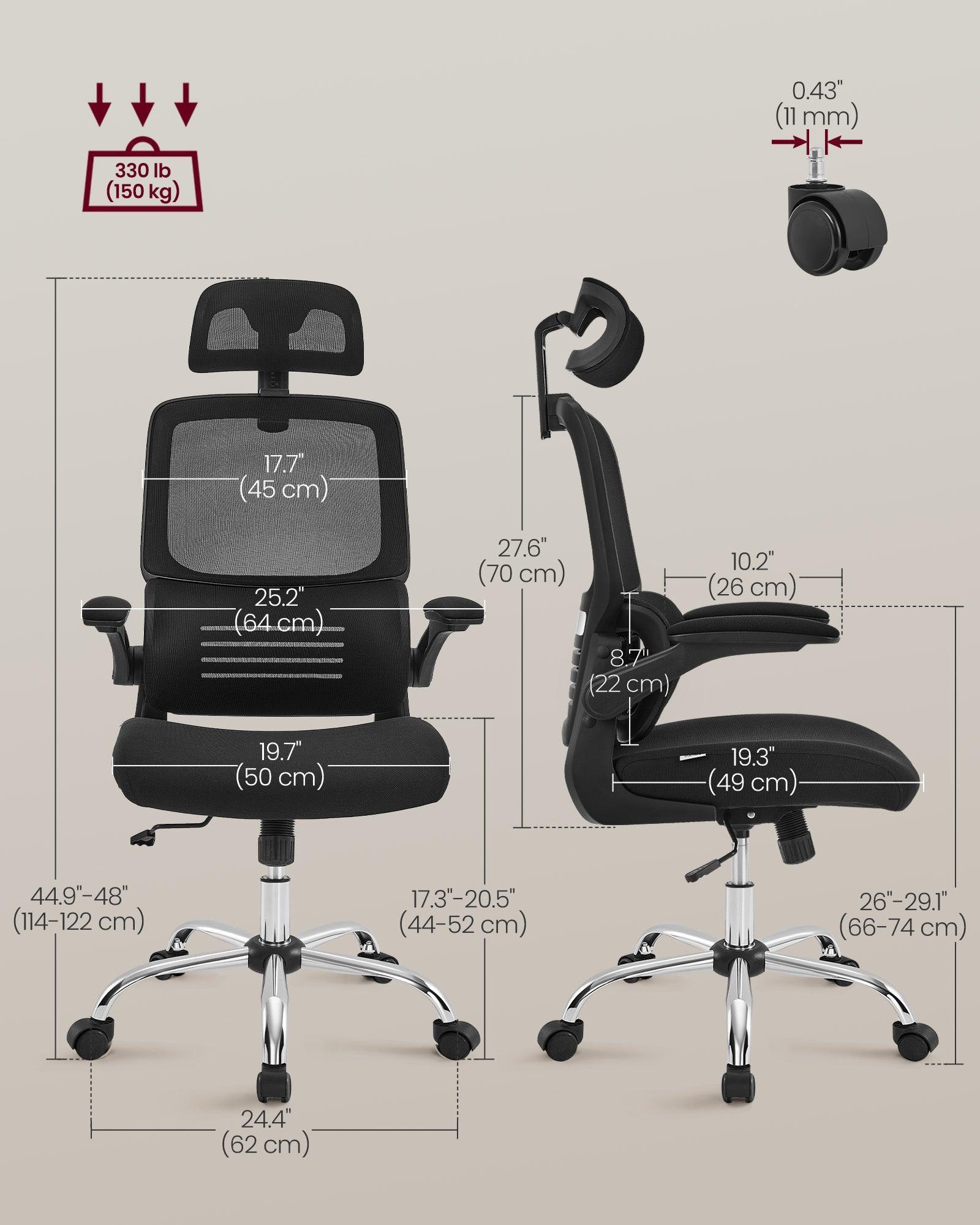 Adjustable Headrest Mesh Computer Chair FredCo