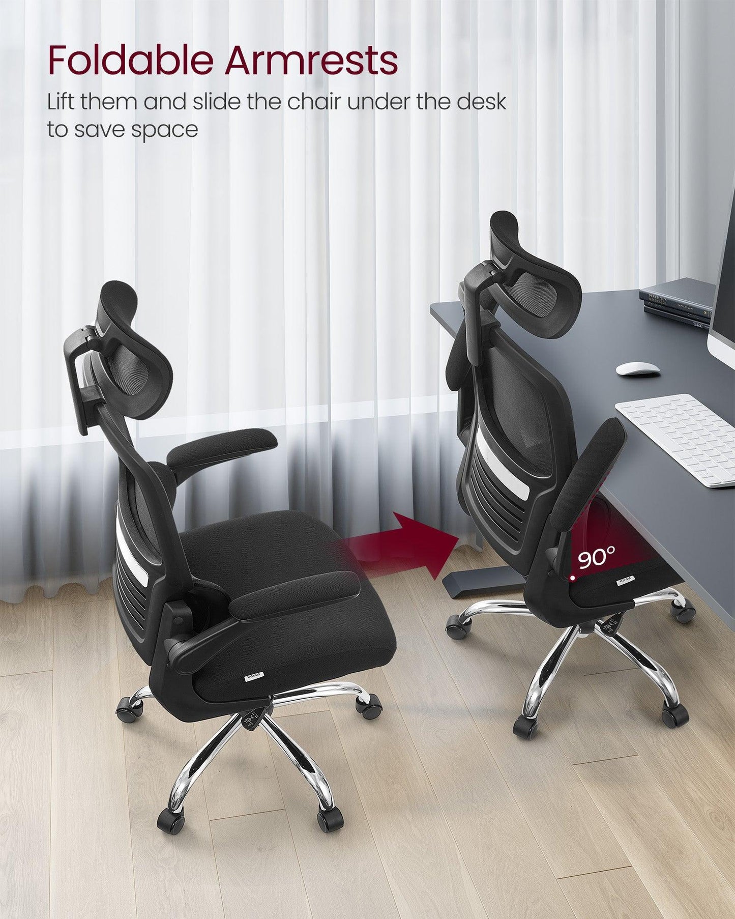 Adjustable Headrest Mesh Computer Chair FredCo