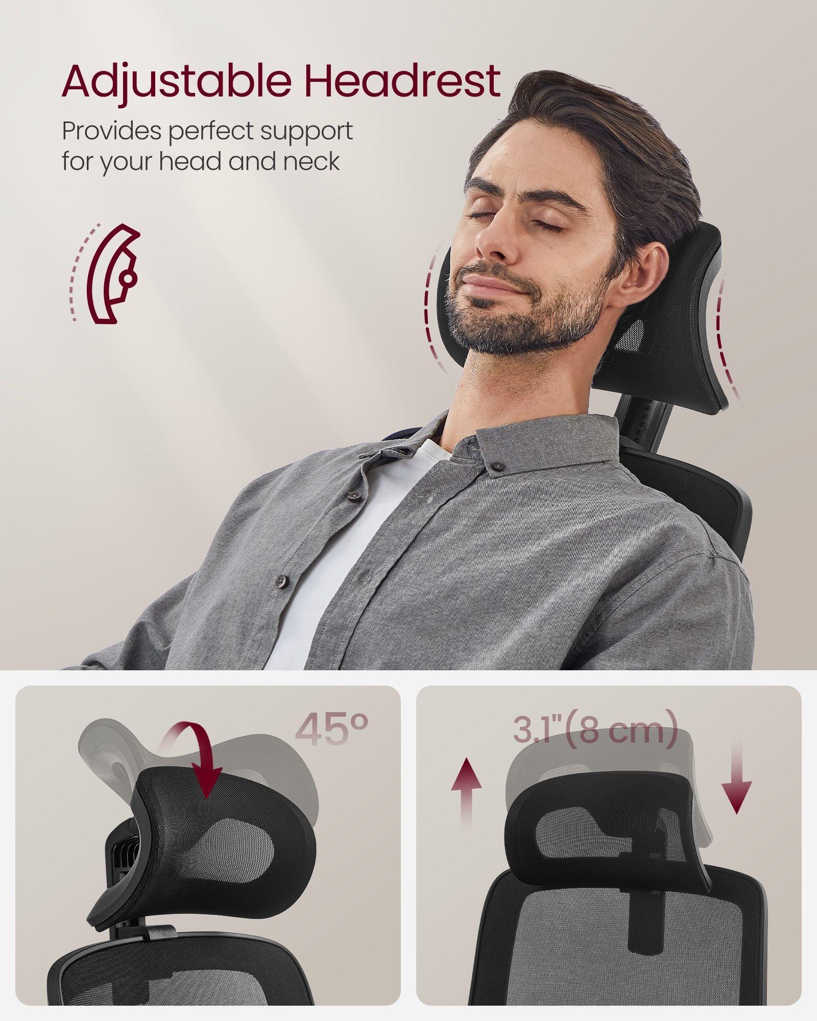 Adjustable Headrest Mesh Computer Chair FredCo