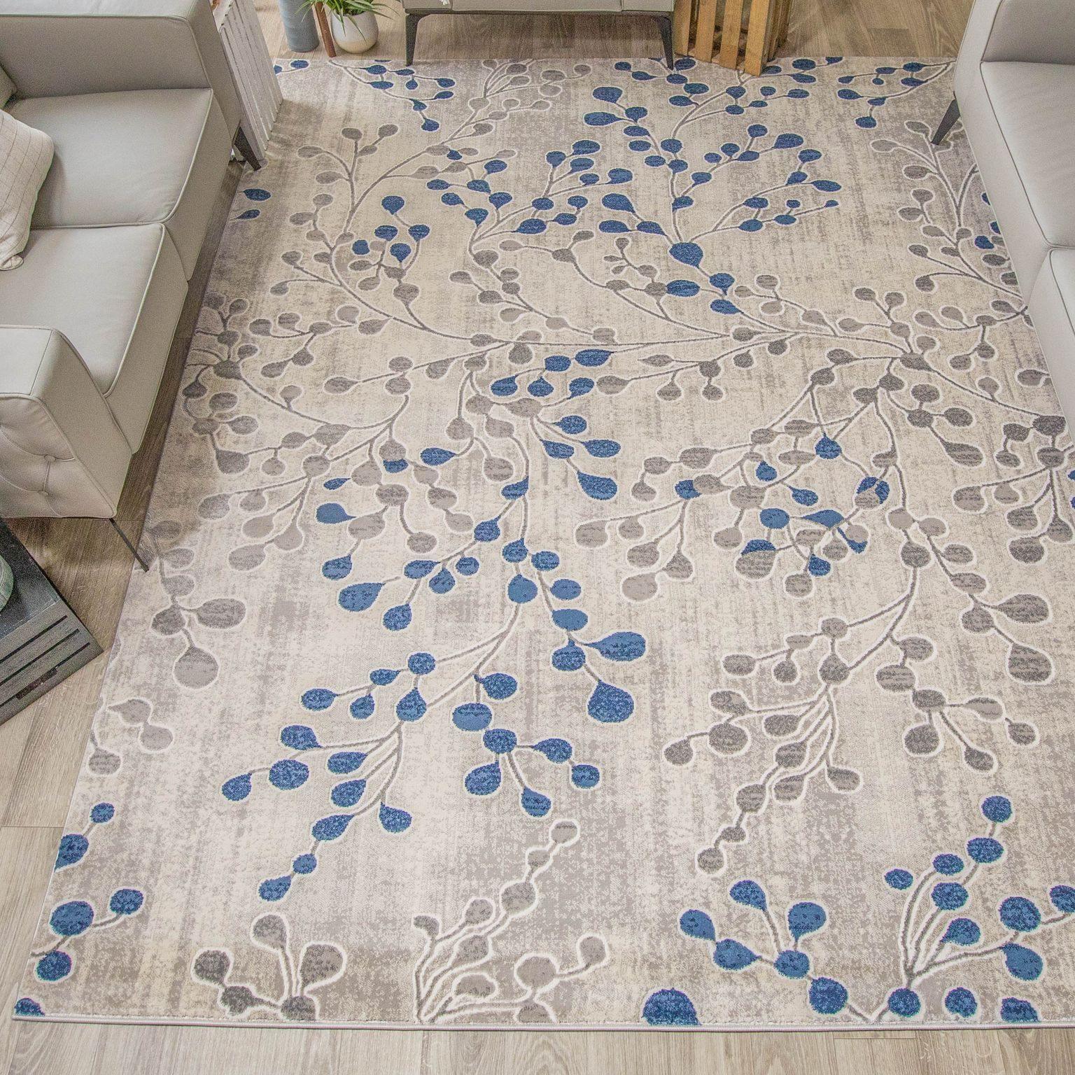 Adsila Modern Floral Iridescent Rug FredCo