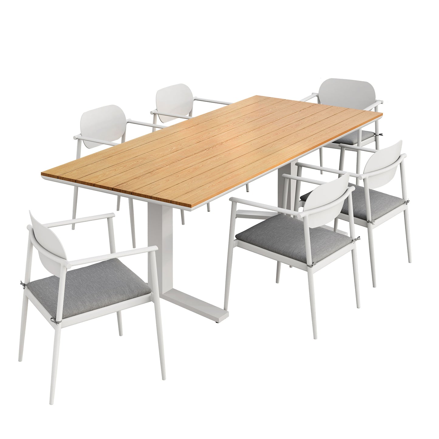 Aeris 7-Piece Outdoor Patio Aluminum Dining Set by Modway EEI-7441 FredCo