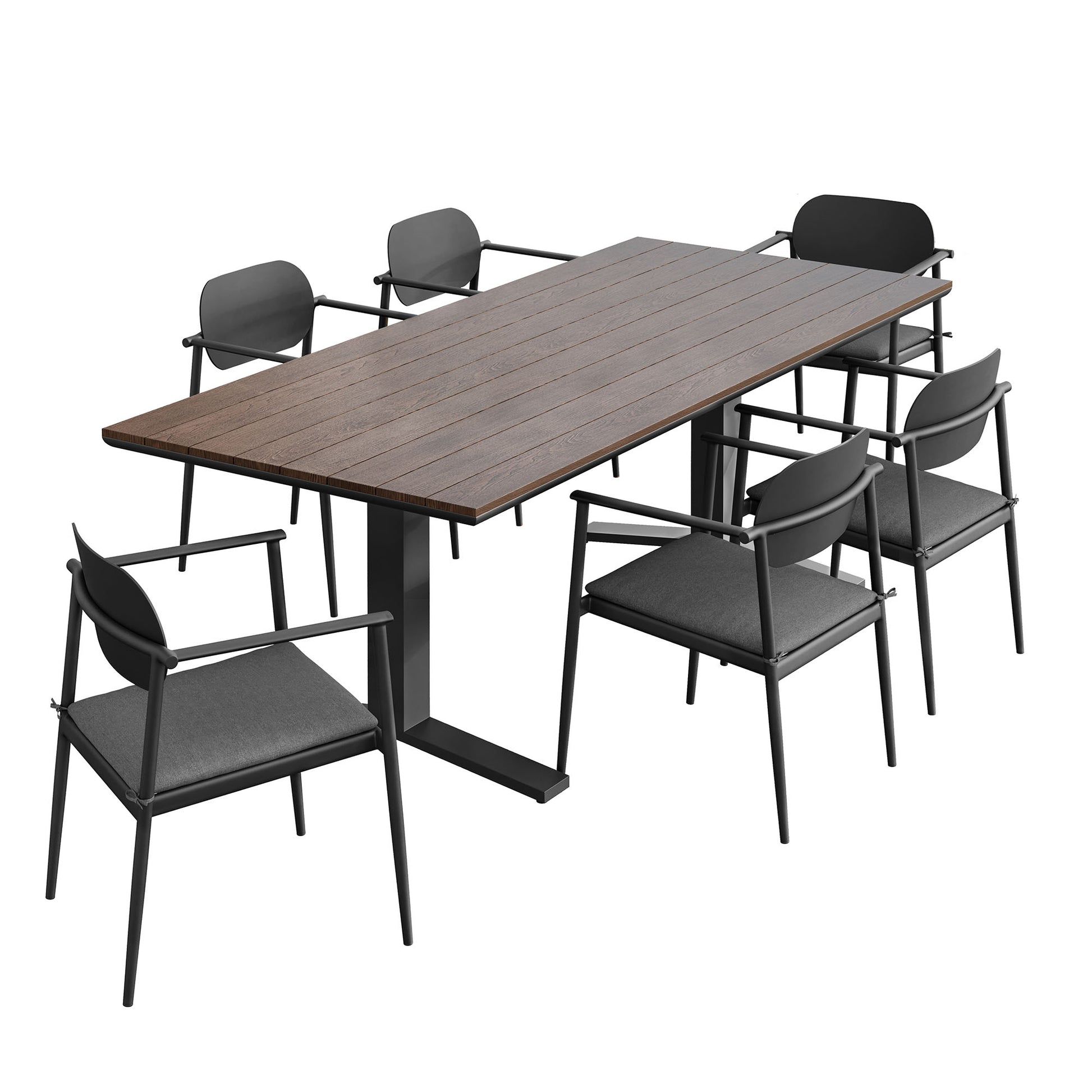 Aeris 7-Piece Outdoor Patio Aluminum Dining Set by Modway EEI-7441 FredCo