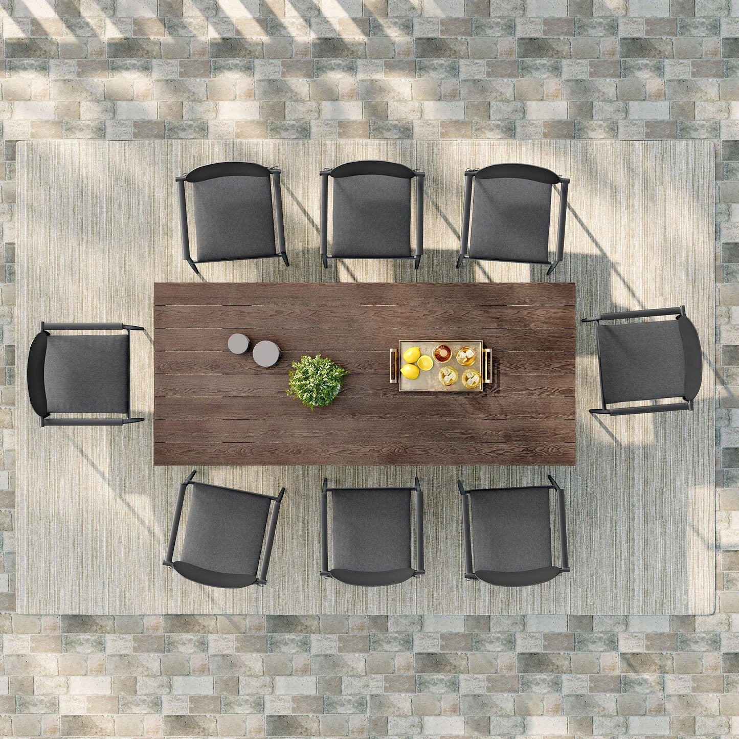Aeris 9-Piece Outdoor Patio Aluminum Dining Set by Modway FredCo