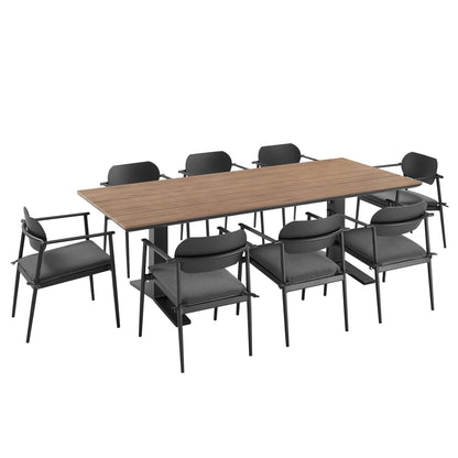 Aeris 9-Piece Outdoor Patio Aluminum Dining Set by Modway FredCo