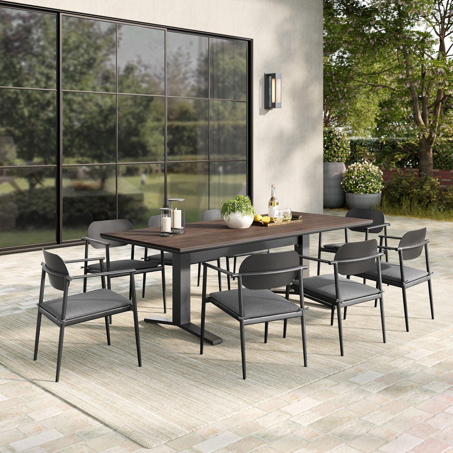 Aeris 9-Piece Outdoor Patio Aluminum Dining Set by Modway FredCo