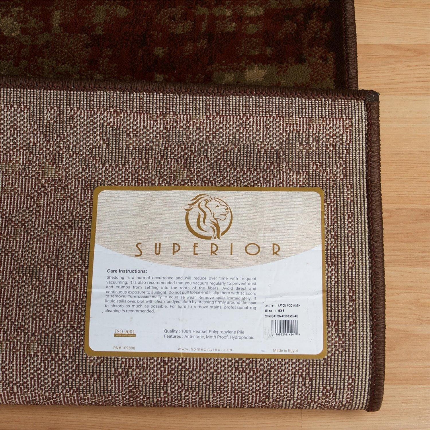 Afton Acid Wash Pattern modern Casual Rug FredCo