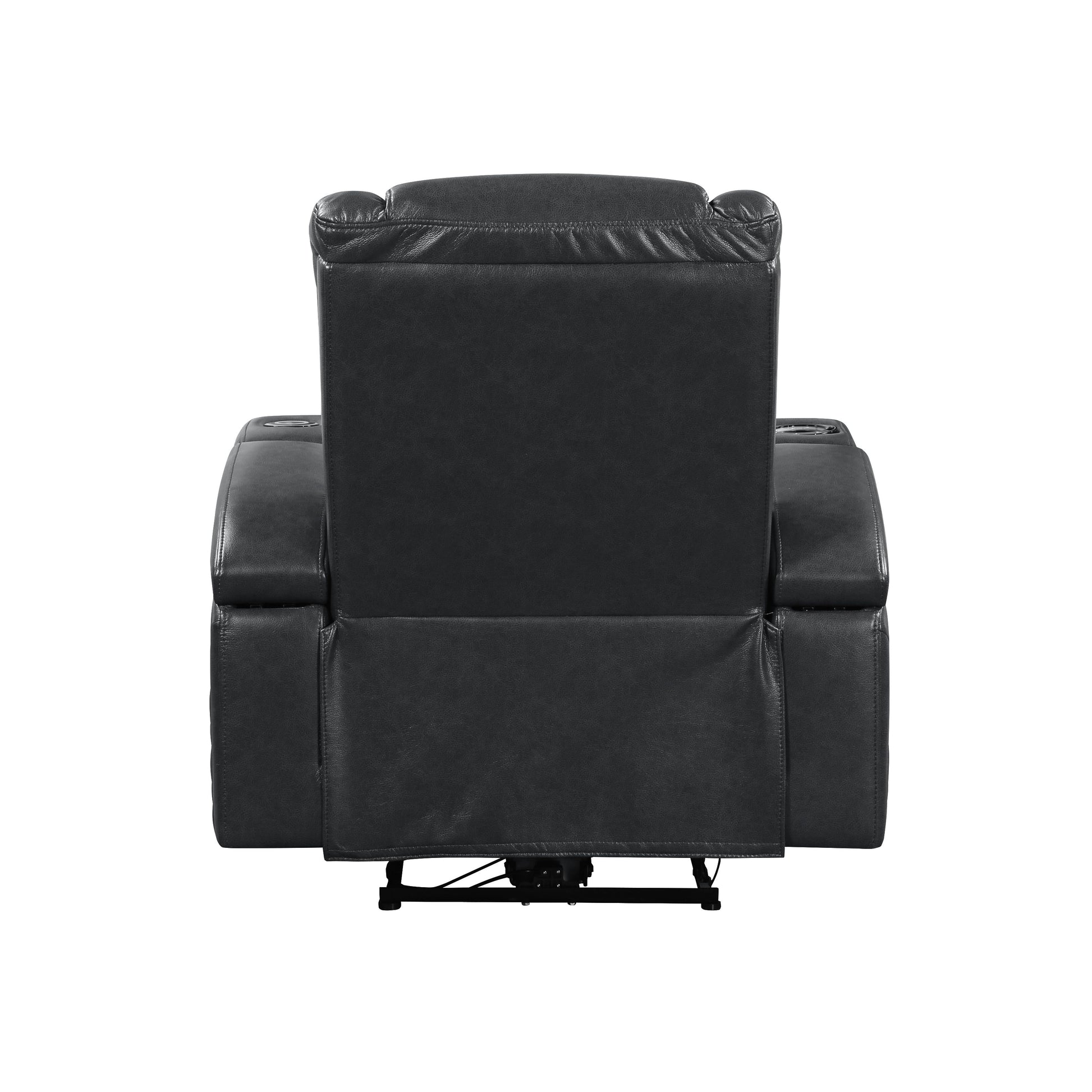 Alair Dark Gray Leather Aire Power Motion Recliner W/Bluetooth, Wireless Charger & Cupholder FredCo
