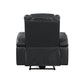 Alair Dark Gray Leather Aire Power Motion Recliner W/Bluetooth, Wireless Charger & Cupholder FredCo