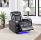 Alair Dark Gray Leather Aire Power Motion Recliner W/Bluetooth, Wireless Charger & Cupholder FredCo