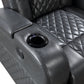 Alair Dark Gray Leather Aire Power Motion Recliner W/Bluetooth, Wireless Charger & Cupholder FredCo