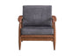 Alisa Charcoal Fabric & Brown Finish Accent Chair FredCo