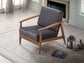 Alisa Charcoal Fabric & Brown Finish Accent Chair FredCo