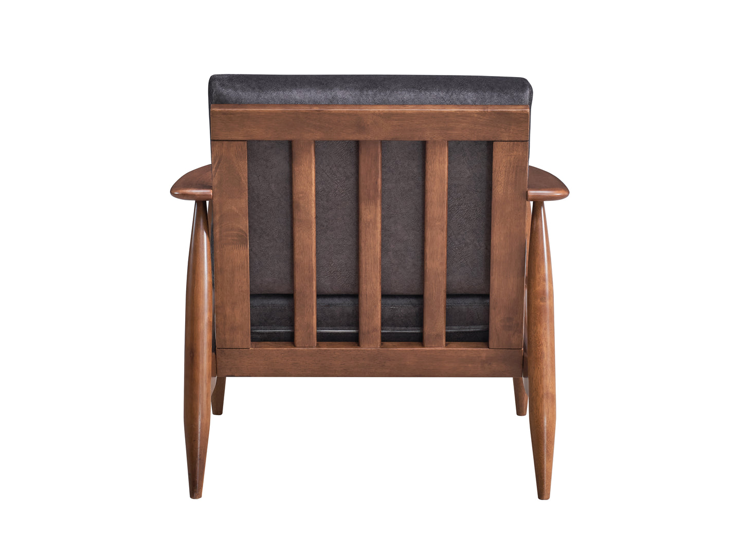 Alisa Charcoal Fabric & Brown Finish Accent Chair FredCo