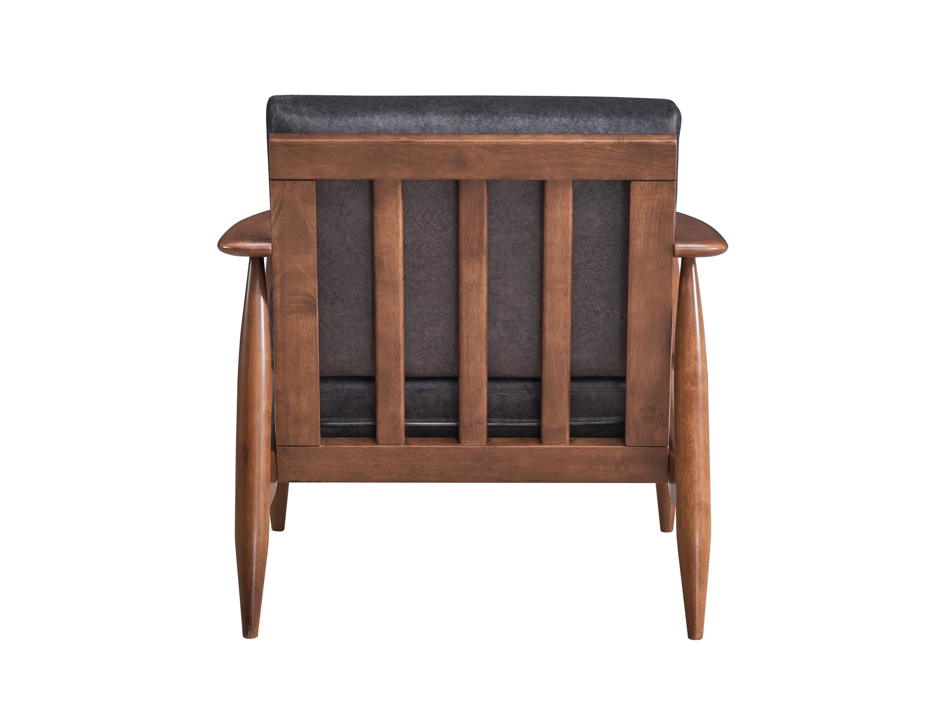Alisa Charcoal Fabric & Brown Finish Accent Chair FredCo