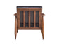 Alisa Charcoal Fabric & Brown Finish Accent Chair FredCo