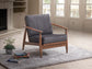 Alisa Charcoal Fabric & Brown Finish Accent Chair FredCo