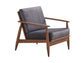 Alisa Charcoal Fabric & Brown Finish Accent Chair FredCo