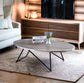 Allis Weathered Gray Oak & Metal Finish Coffee Table FredCo