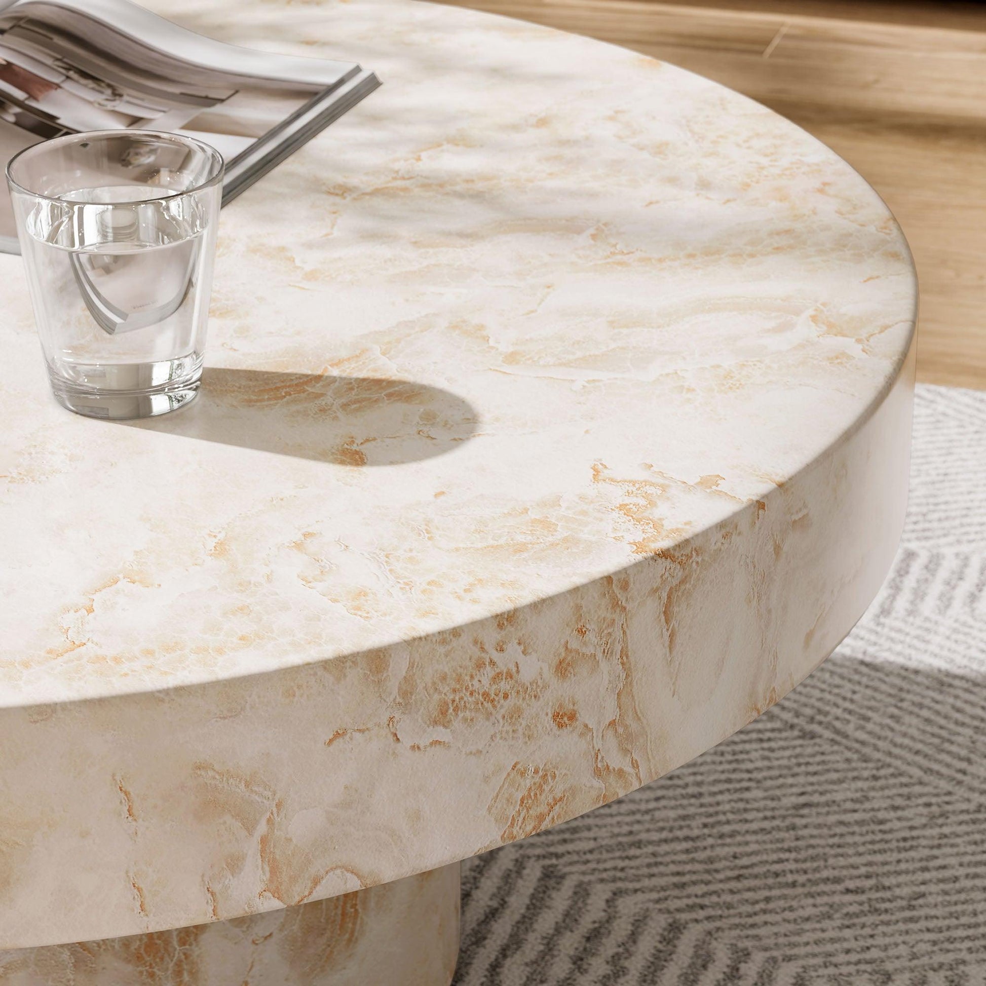 Alora Indoor - Outdoor Patio Concrete Round Coffee Table by Modway EEI-7091 FredCo