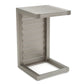 Modern stainless steel side table with slatted design for home furniture at FredCo International