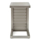 Modern stainless steel side table with slatted design from FredCo International furniture