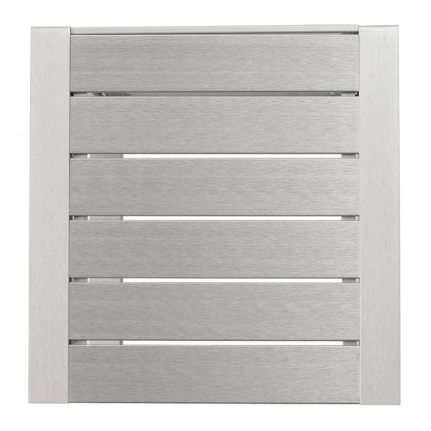 Modern brushed metal panel with horizontal slats, FredCo International furniture