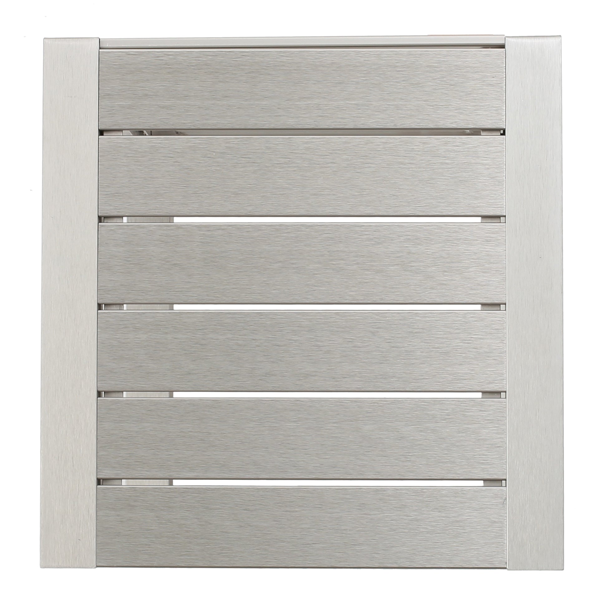 Modern brushed metal panel with horizontal slats, FredCo International furniture