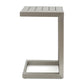 Modern metal C-shaped side table with slatted top, minimalist furniture from FredCo International