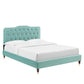 Amber Performance Velvet Queen Platform Bed, MOD-6776 FredCo
