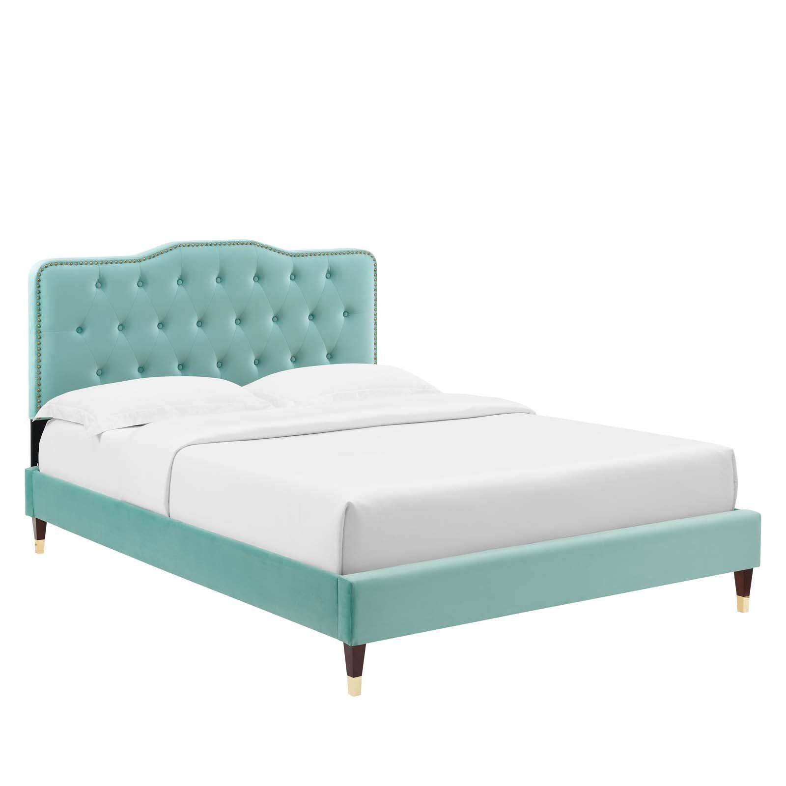 Amber Performance Velvet Twin Platform Bed, MOD-6779 FredCo