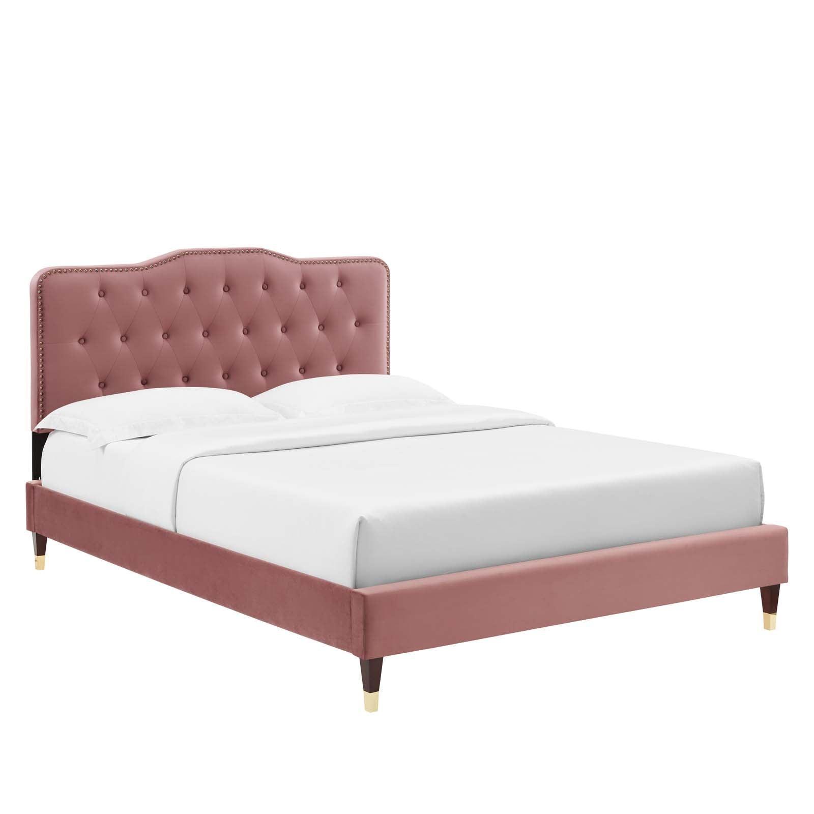 Amber Performance Velvet Twin Platform Bed, MOD-6779 FredCo