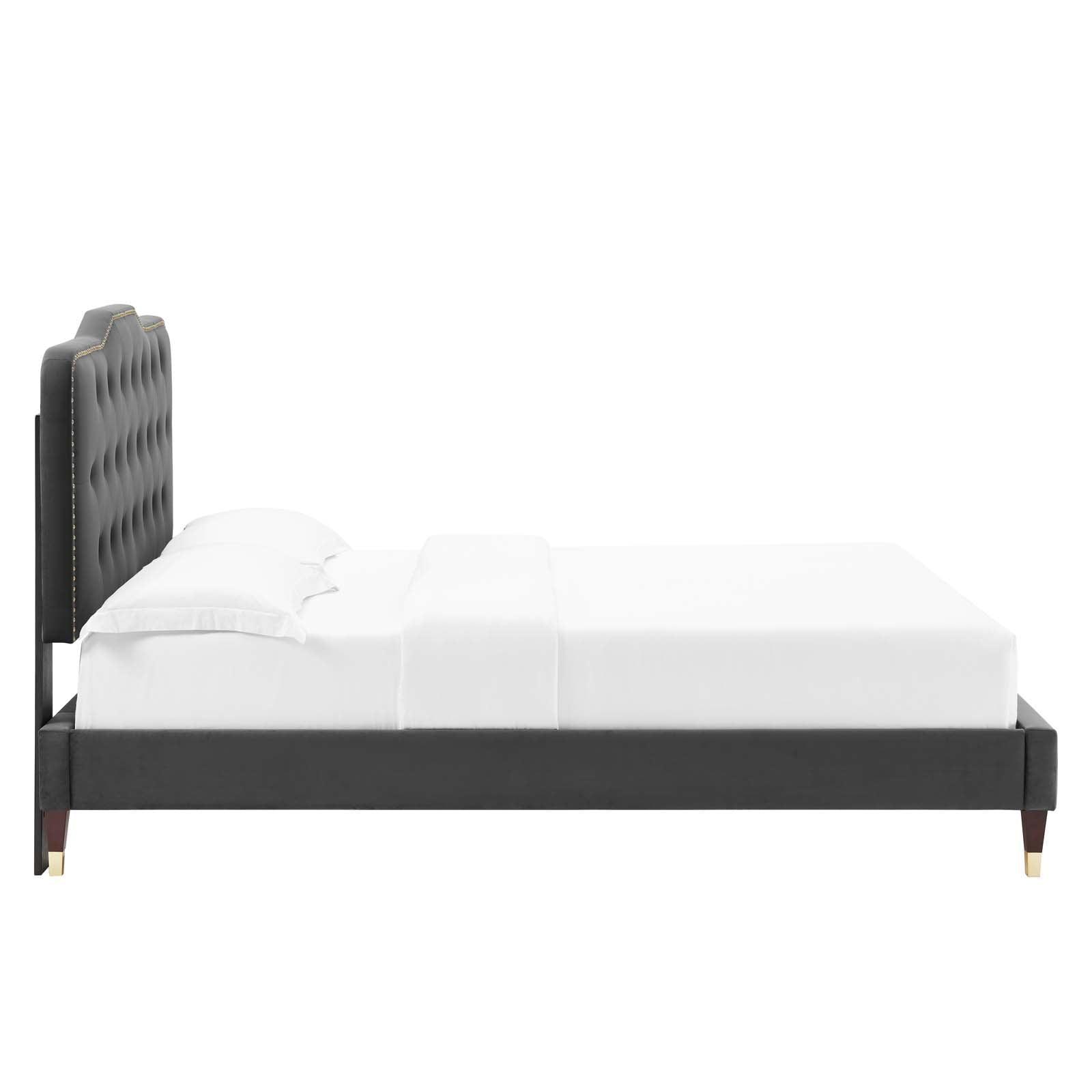 Amber Performance Velvet Twin Platform Bed, MOD-6779 FredCo