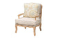 Andre Traditional French Quilted Fabric and Whitewash Finished Wood Accent Chair FredCo