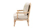 Andre Traditional French Quilted Fabric and Whitewash Finished Wood Accent Chair FredCo