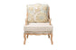 Andre Traditional French Quilted Fabric and Whitewash Finished Wood Accent Chair FredCo