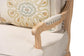 Andre Traditional French Quilted Fabric and Whitewash Finished Wood Accent Chair FredCo
