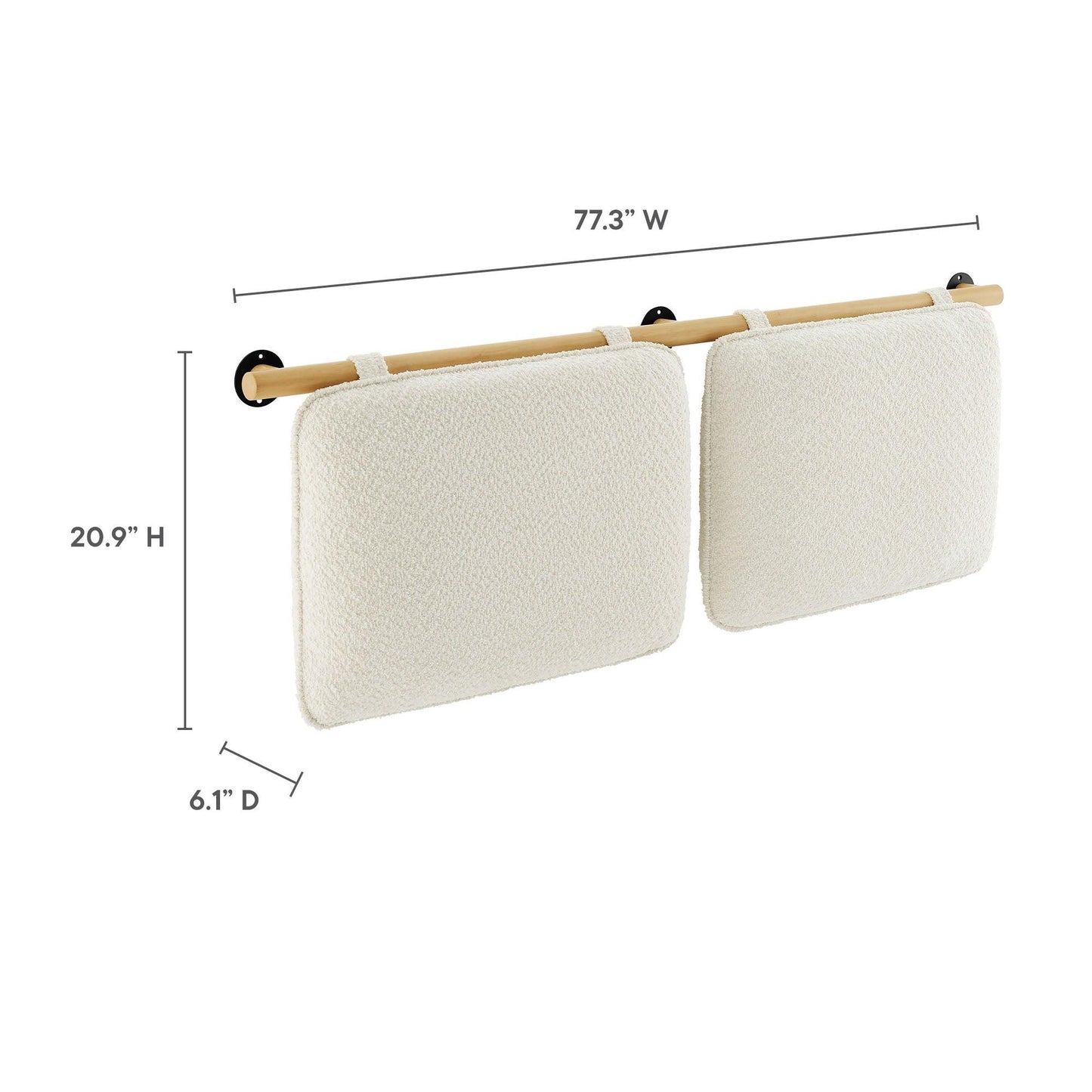 Anela Wall-Mounted Chenille Upholstered King Size Headboard by Modway FredCo