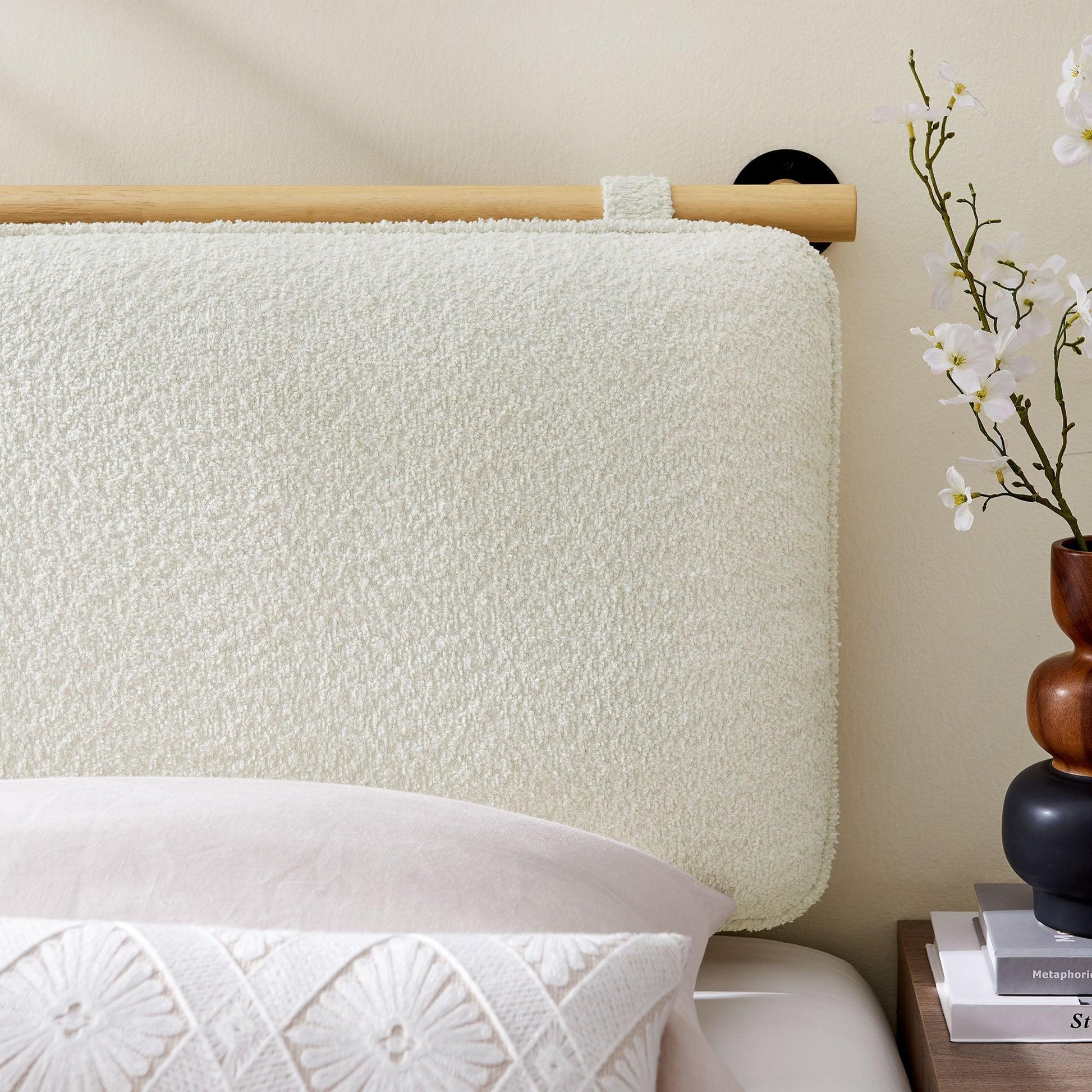 Anela Wall-Mounted Chenille Upholstered Twin Headboard by Modway FredCo