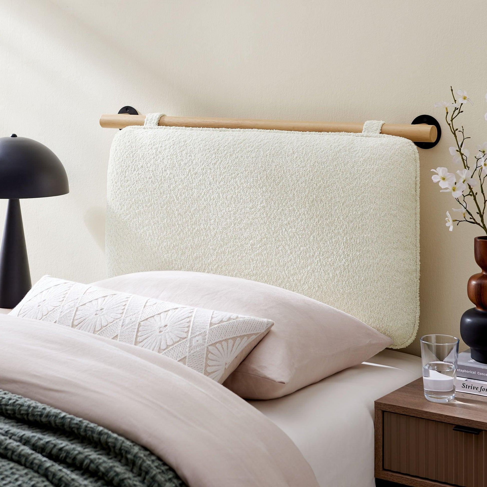 Anela Wall-Mounted Chenille Upholstered Twin Headboard by Modway FredCo