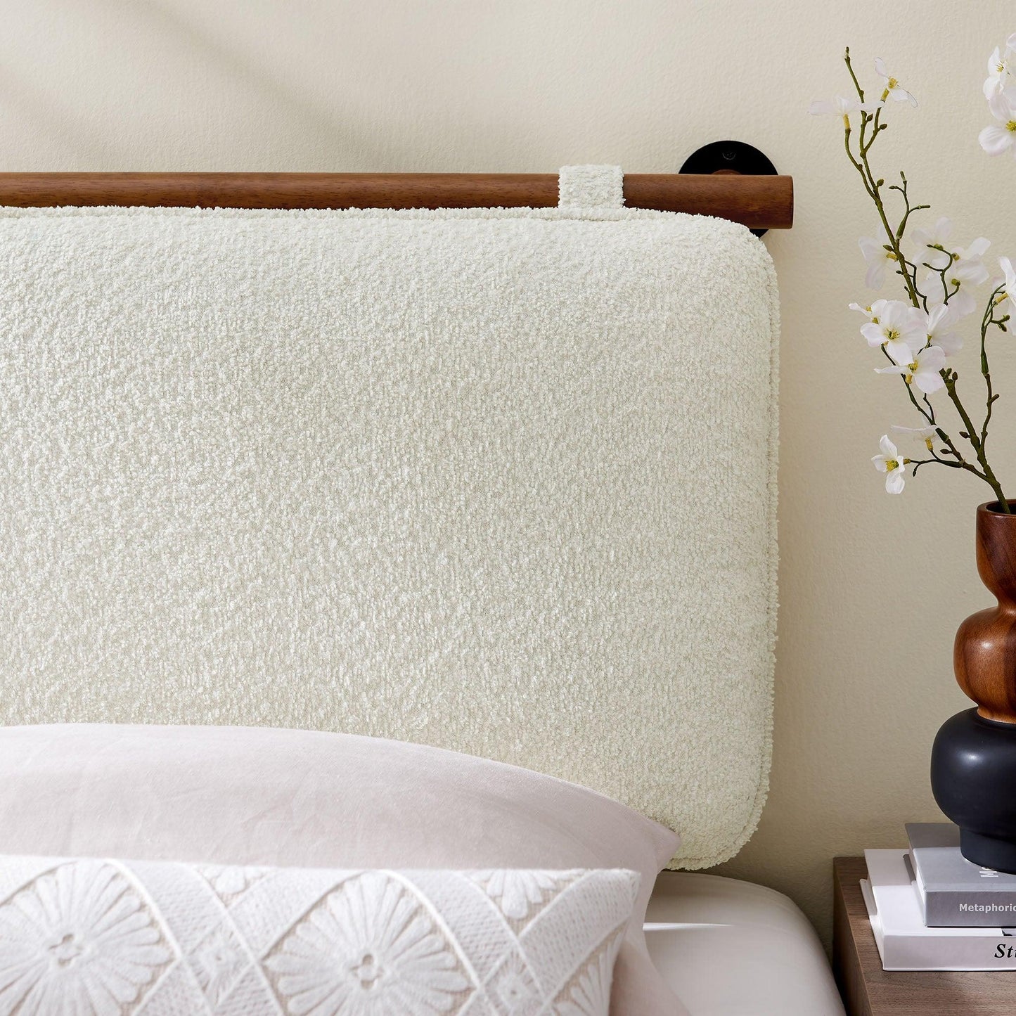 Anela Wall-Mounted Chenille Upholstered Twin Headboard by Modway FredCo