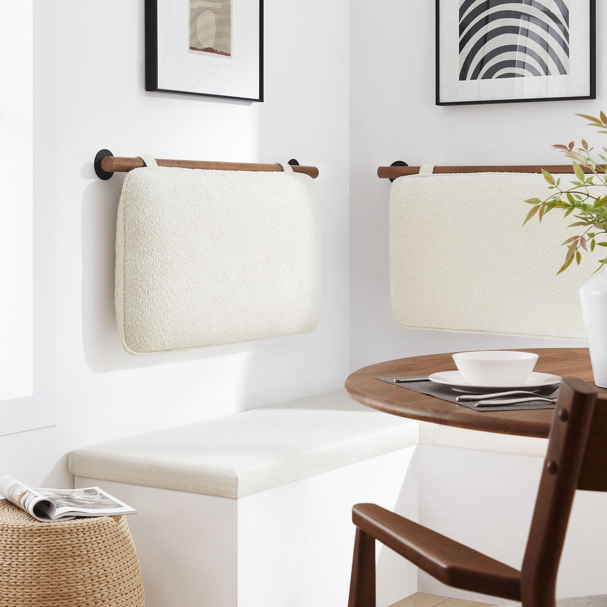 Anela Wall-Mounted Chenille Upholstered Twin Headboard by Modway FredCo