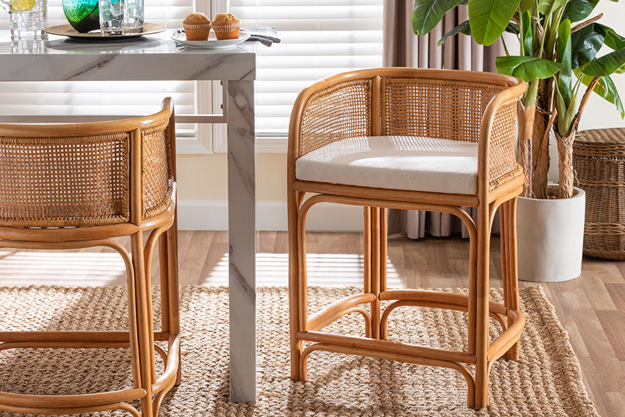 Ania Natural Rattan Counter Stool FredCo