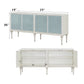Ansaldo Pearl White & Silver Shimmer Finish Console Cabinet FredCo