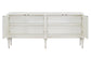 Ansaldo Pearl White & Silver Shimmer Finish Console Cabinet FredCo