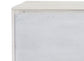 Ansaldo Pearl White & Silver Shimmer Finish Console Cabinet FredCo