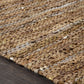 Ansley Handcrafted Leather Modern Metallic Stripe Rug FredCo