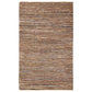 Ansley Handcrafted Leather Modern Metallic Stripe Rug FredCo