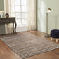 Ansley Handcrafted Leather Modern Metallic Stripe Rug FredCo