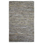Ansley Handcrafted Leather Modern Metallic Stripe Rug FredCo